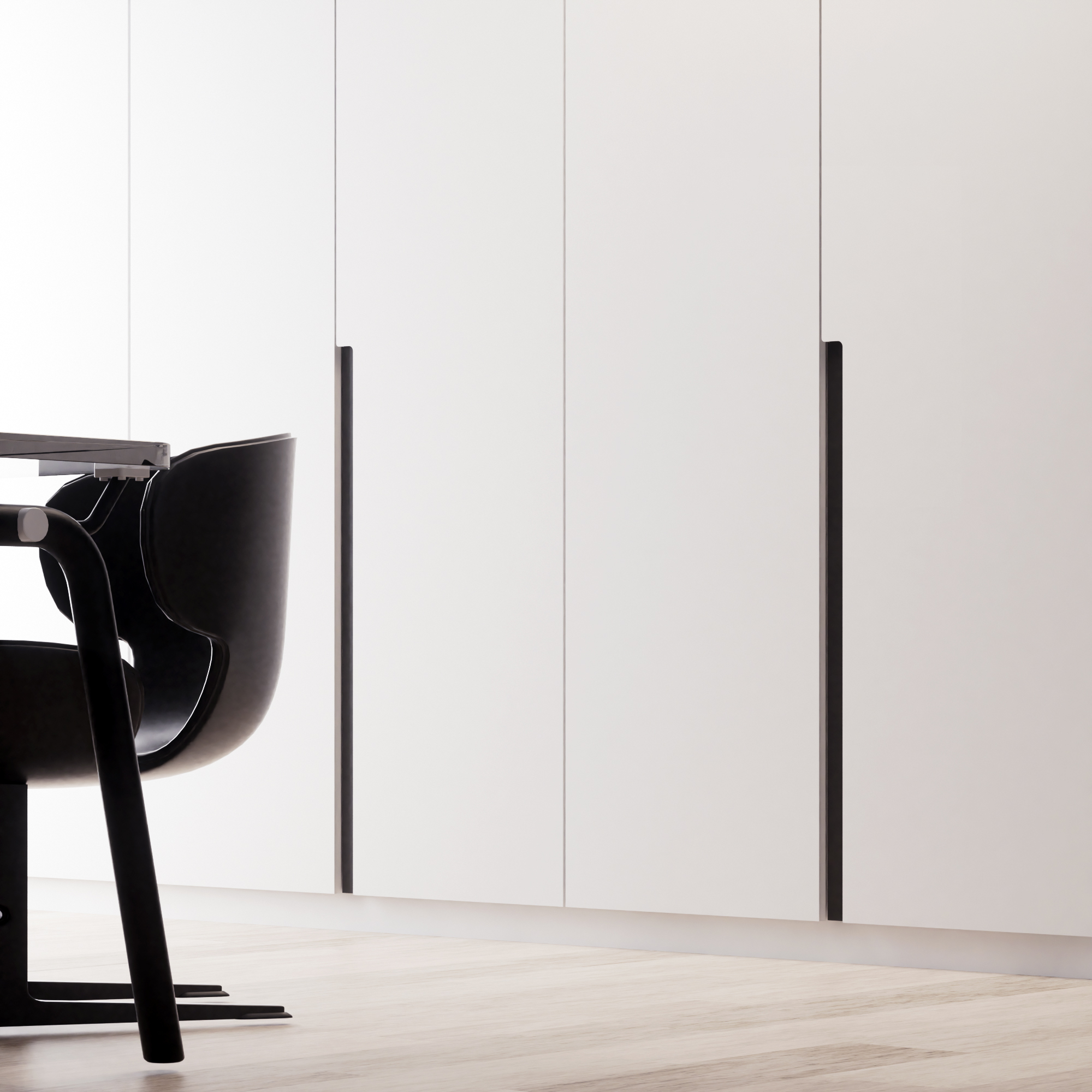 Mobiliario moderno en oficina minimalista de Grupo Espinar, destacando diseño elegante y funcional.